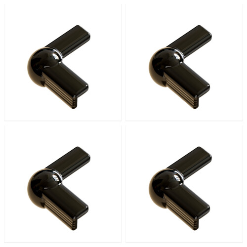 Black L-Shaped Corner Protectors with Airbag (4-Pack)