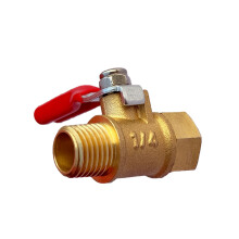 Mini Brass Ball Valve 1/4 NPT Male and Female Thread Gold