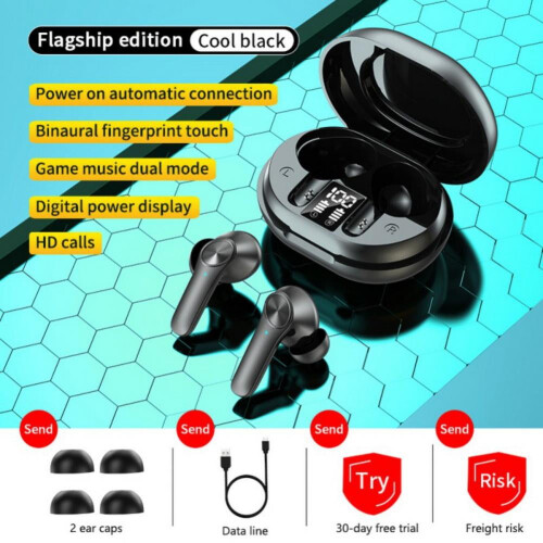 Auricolari da gaming wireless Bluetooth 5.0 con ricarica rapida