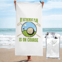 Plážový ručník z mikrovlákna Funny Golf Retired Caddy