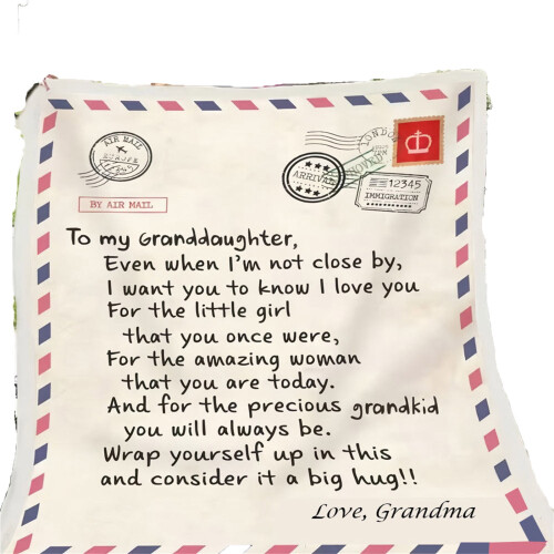 Couverture de Noël en flanelle avec message sous enveloppe