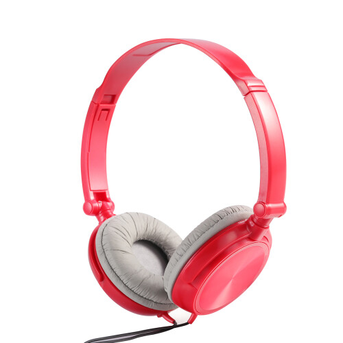 Cuffie con microfono, leggere, pieghevoli, rosse