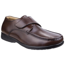 (7 UK, Brown) Fleet & Foster Mens Fred Dual Fit Leather Moccasin