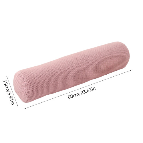 Round Cervical Roll Pillow with Washable Cover Pink 2