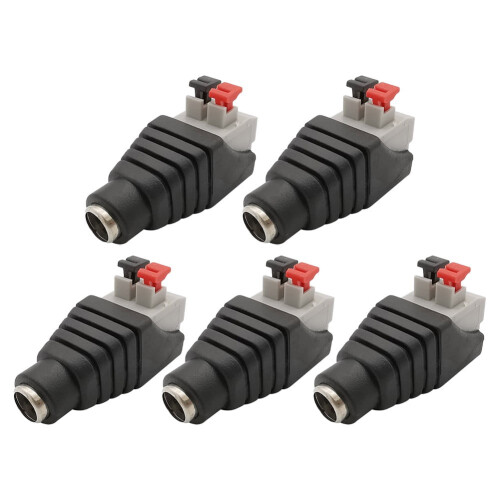 DC-strømstikadapter, han-til-hun, 5,5x21mm