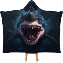 Shark Wearable Blanket Hooded Fleece Robe for Kids and