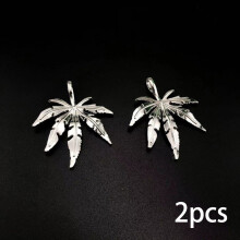 Doppellagige Metallkette mit Ahornblattmotiv, Unisex