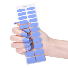 Pegatinas de gel de colores para uñas, cobertura total, 22 piezas