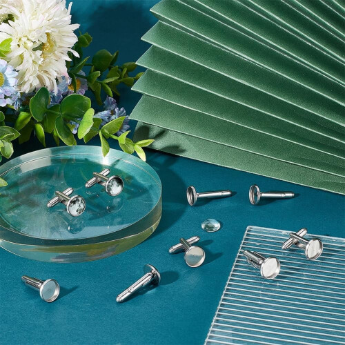 Stainless Steel Dome Cufflink Blanks 10mm 10 Sets 1