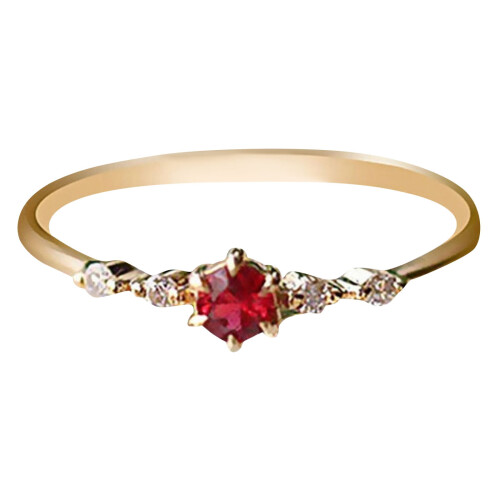 Women's gold ruby diamond ring for wedding and engagement 1