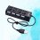 Concentrador USB negro, divisor de 4 puertos USB 2.0 4