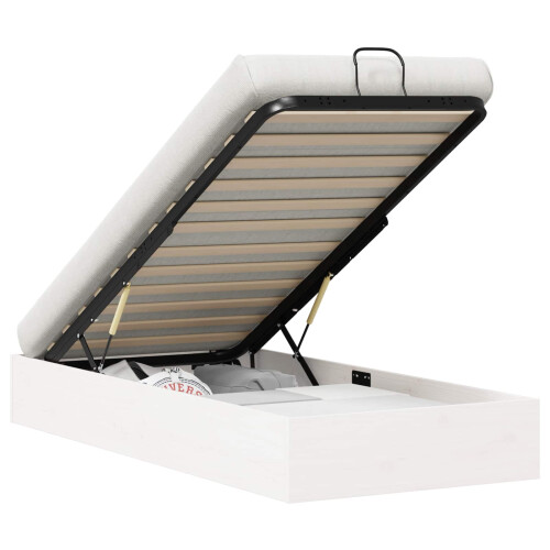 VidaXL vidaXL Ottoman Bed Frame with Storage White 90 x 190 cm 1