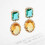 Crystal geometric earrings silver needle gold-plated zircon 6