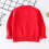 Kids Solid Knit Cardigan Long Sleeve Button Down Red Size 6