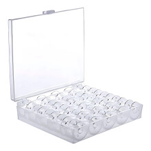 Bobinas transparentes para máquina de costura com estojo de armazenamento (25 unidades)