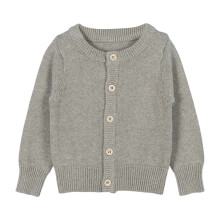 Cardigan da bambina a maglia tinta unita, maniche lunghe, scollo rotondo, grigio, 7-8 anni