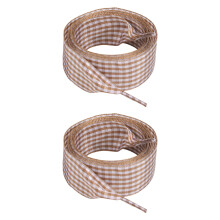 Karierte Schnürsenkel, Polyester-Schnürsenkel,-Kaffeefarbe 120cm