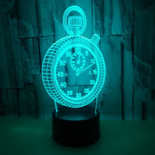 Clock Alarm 3D Lamp Seven Color Gradient Touch Led Night Light