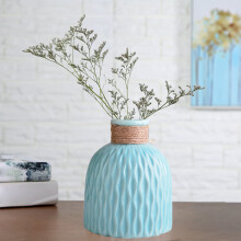 Vază din plastic cu dungi false, stil Miayilima, decor rustic pentru casă, masă modernă de tip Farmhouse, raft de cărți, șemineu, intrare