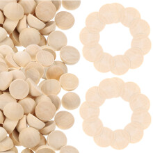 Wooden Semicircle Beads Natural Half Balls 200 pcs