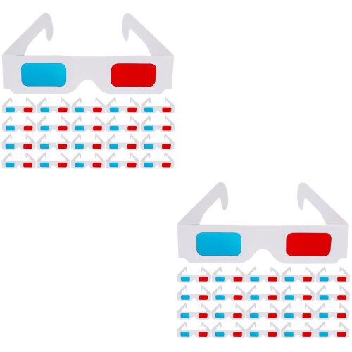 Paper 3D Anaglyph Glasses Universal 80 pcs