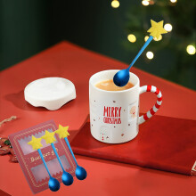 FloHua Weihnachtsdeko-Set aus Edelstahllöffeln, Kaffeelöffel, Dessertlöffel, Geschenkbox, Heimdeko