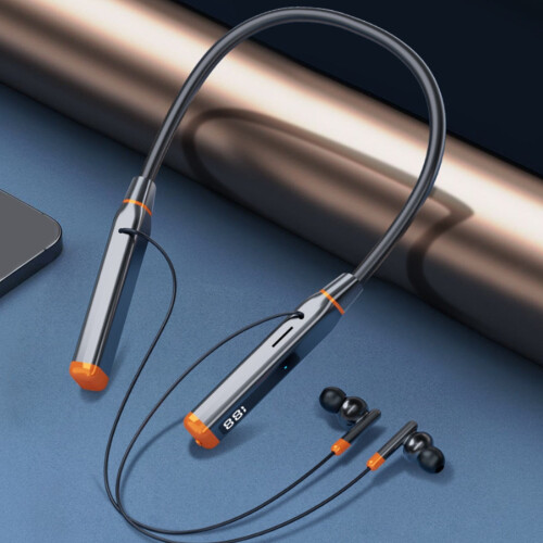 Ασύρματα ακουστικά Bluetooth5.3 με κρεμαστό λαιμό, IPX54 αδιάβροχα, μείωση θορύβου,