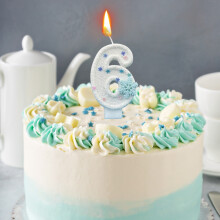 Ice & Snow Digital Candles with Snowflake Labels 0-9