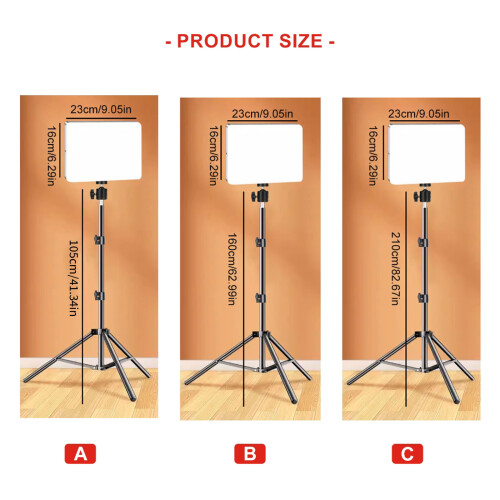 LED-Fotografie-Video-Lichtpanel-Set, Stative, Ständer,-B 1