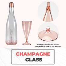 5PC Plastic Wine Glasses Bar Goblet Champagne Glass Cold Drink Juice Glass Cocktail Stemware with Storage Container-