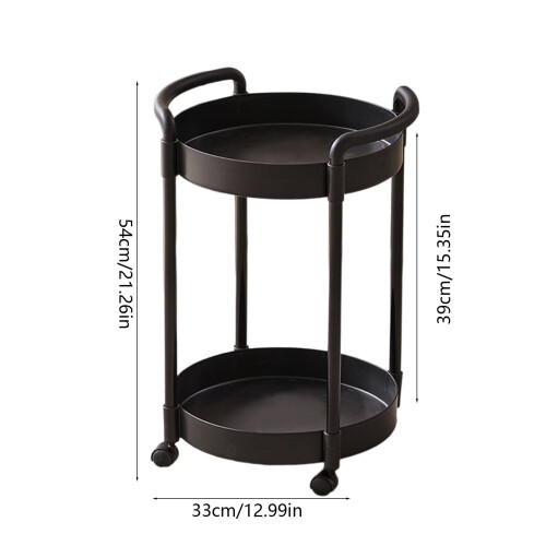 Small Mobile Side Table with Wheels Plastic 1 2