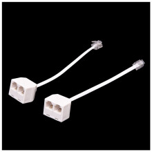 8 Stuks 6P4C RJ11 Dual Female Naar Male Telefoonkabel Splitter Adapter