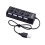 Concentrador USB negro, divisor de 4 puertos USB 2.0 2