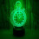 Clock Alarm 3D Lamp Seven Color Gradient Touch Led Night Light 4