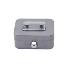 Piggy Bank with Lock and Key Silver Mini Cash Box