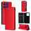 Motorola Edge 60 Pro 5G leather case red cubic grid texture 1