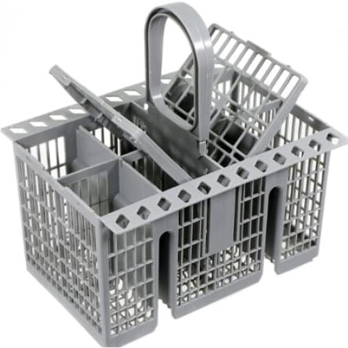 Dishwasher cutlery basket with removable handle 150