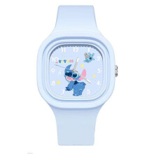 Analog Quartz Square Watch with Silicone Strap