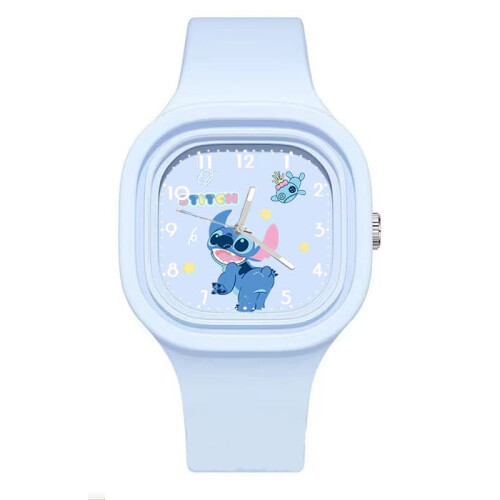 Analog Quartz Square Watch with Silicone Strap
