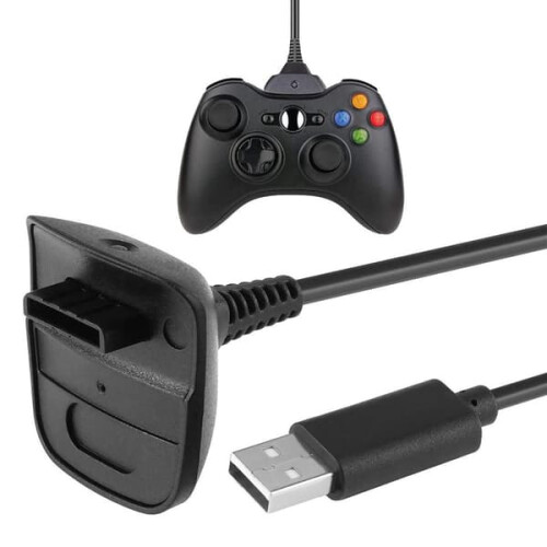 Xbox 360 controller charging cable black 150cm