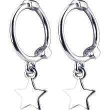 Sterling Silver Mini Star Hoop Earrings 1 Pair