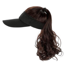 Outdoor wig hat with ponytail baseball cap