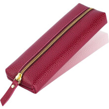 Purple leather pencil case for adults