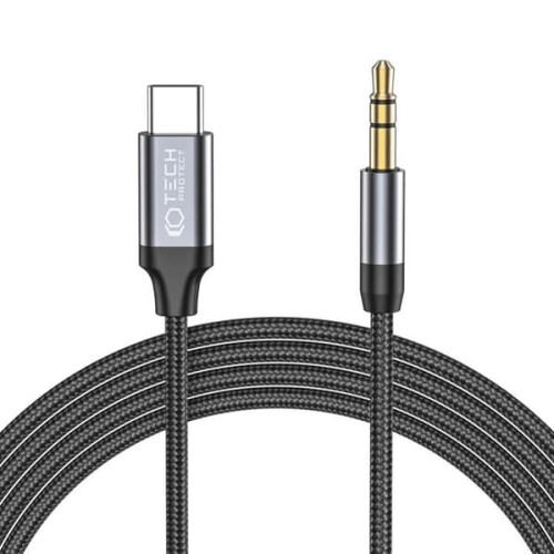 USB-C til 3,5 mm aux-kabel svart 120 cm