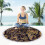 Couverture de plage ronde en microfibre avec pompons 150 cm 1