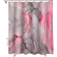 Shower Curtain Marble Texture Pink Grey 72x84 Inches