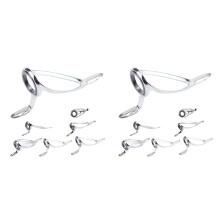 2X Fishing Rod Repair Kit Rod Tip Repair Kit Casting Fishing Rod Guides Replacement Set Steel Ceramic Ring