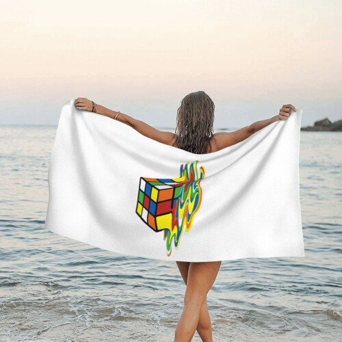 Prosop de plajă din microfibră Melting Rubik's Cube 76x152 cm 2