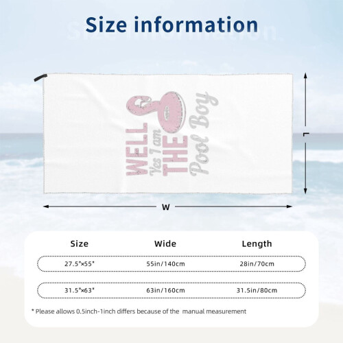Toalha de praia engraçada de microfibra com estampa de menino da piscina, 76 x 152 cm (30 x 60 polegadas). 1