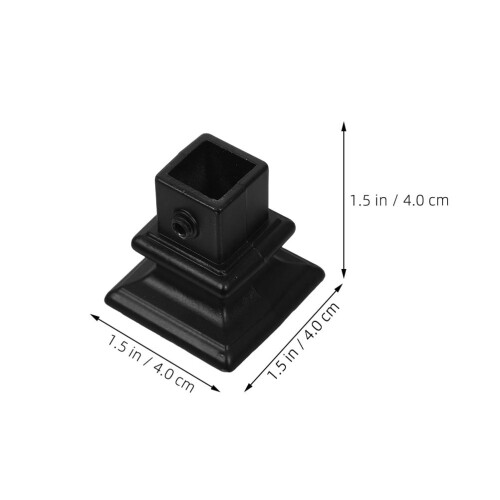 Black Iron Post Mounting Bracket for Handrails and Railings 1
